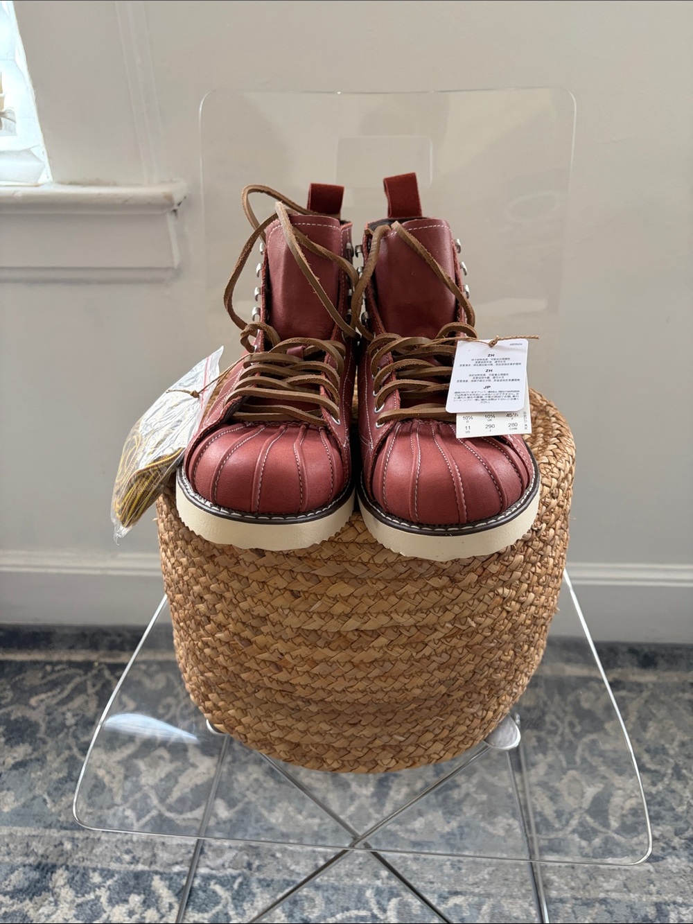 New adidas Men's Maroon Lace-Up Boots with White Sole